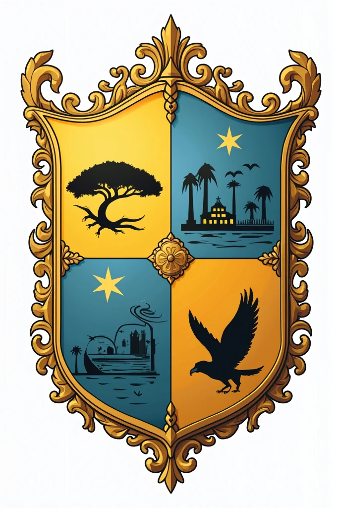 A shield is a powerful symbol that represents history., cultura y valores de una comunit. To design the coat of arms of the governorate of San Antonio, Let us consider the following elements:
Key elements to consider:
* Local symbols: flora, fauna, Natural resources, geographical accidents (rivers, mountains) or historical buildings characteristic of the region.
* Economic activities: agriculture, Cattle raising, mining, Industry, tourism or other activities relevant to the local economy.
* History and culture: Important times, historical figures, traditions, festivities or events that have marked the identity of San Antonio.
* Values and aspirations: Freedom, justice, progress, unit, paz u otros valores que la comunit desea representar.
* colors: Colors have symbolic meanings. Research the colors that best represent the values and identity of San Antonio.
Basic structure of a shield:
* field: The central part of the shield, where the main symbols are placed.
* boss: The top of the shield, where smaller elements or slogans can be placed.
* tip: The bottom of the shield, where other elements or symbols can be placed.
* BORDER: The edge of the shield, where inscriptions or decorative elements can be placed.
Examples of symbols:
* flora: A native tree, a representative flower or a typical fruit of the region.
* fauna: An emblematic animal of the area, like a bird, a mammal or a reptile.
* Natural resources: a river, a mountain, an important mineral or crop.
* Historical buildings: a church, A strong, an archaeological ruin or a municipal building.
* Objects: Work tools, musical instruments, weapons or objects related to local history.
Additional tips:
* Simplicity: Avoid overloading the shield with too many elements.
* clarity: Symbols should be easily recognizable and understandable..
* Originality: Find a c