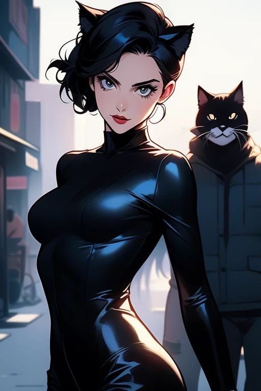 Catwoman, background, make into background, make part of background