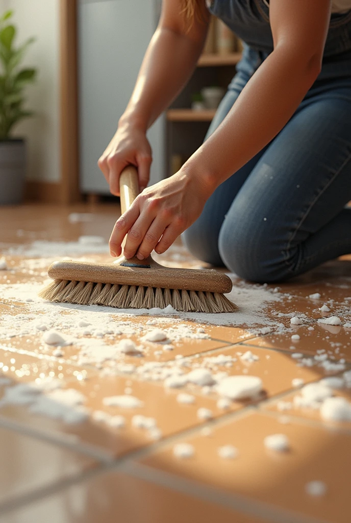 washing the floor