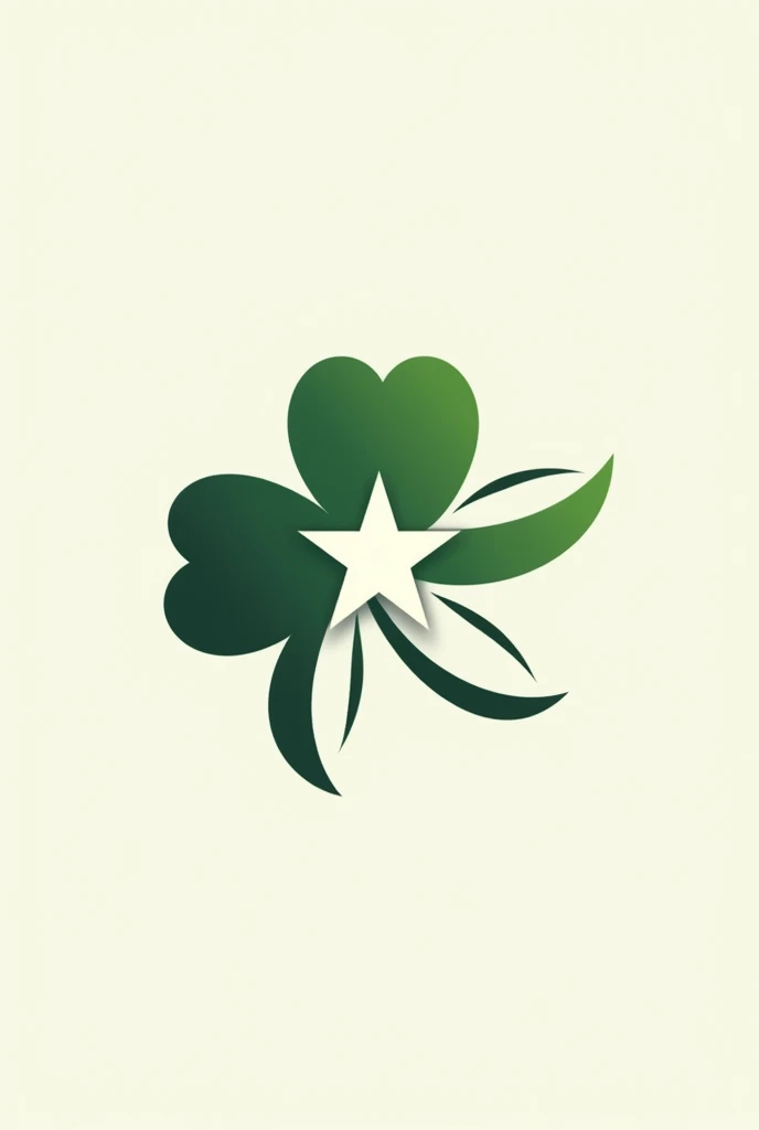 Generate a logo by with objects star and clover 