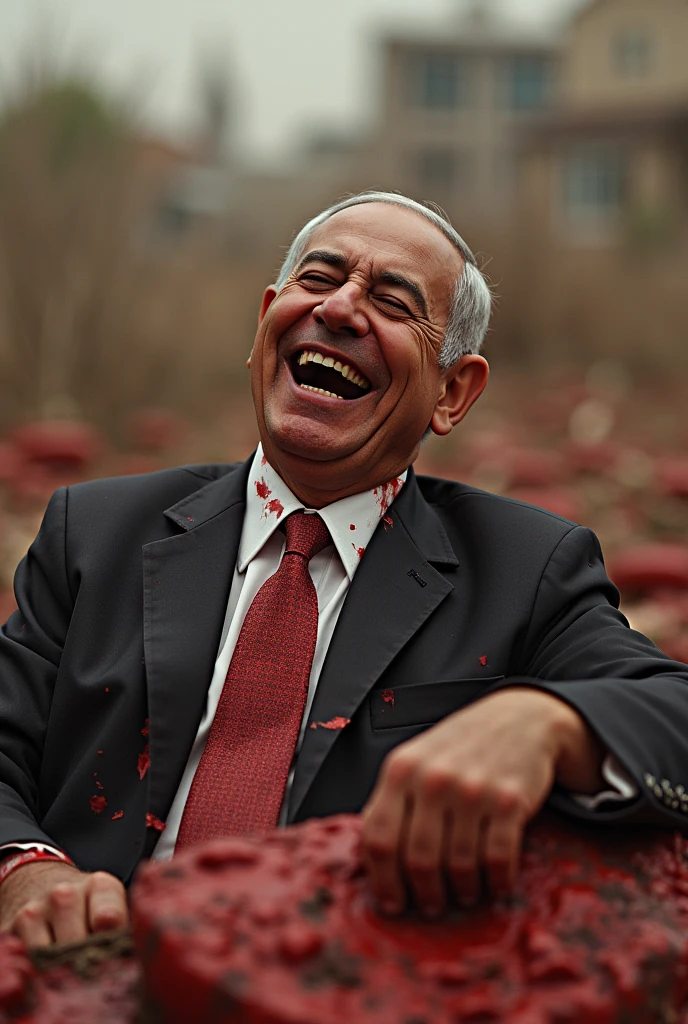 Netanyahu Laughs Looking at the Bloody Corpses of Palestinian Children