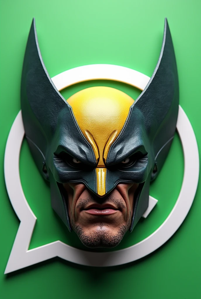 Wolverine mask inside the WhatsApp logo