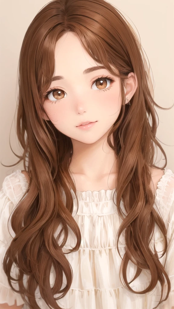 1girl' brown eyes' beautiful eyelashes' (Brown Hair)' (Brown Hair curtos), (Brown Hair curtos e cacheados), (Messy Hair)  Costume, Line art, Highest quality, Best details