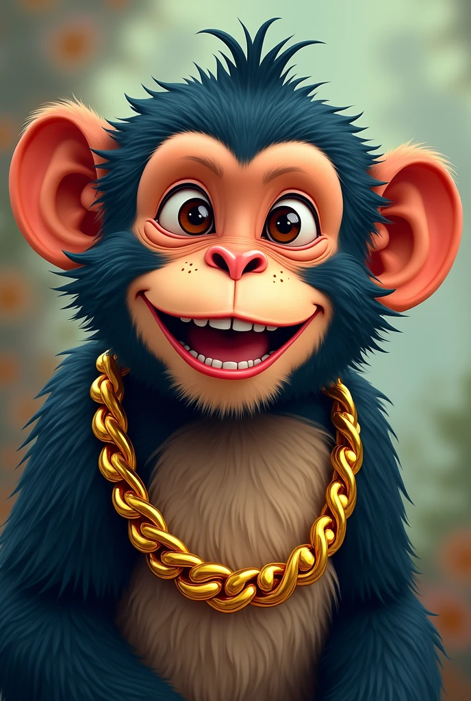 draw a monkey with juliete like Brazilians wear a gold chain around their neck