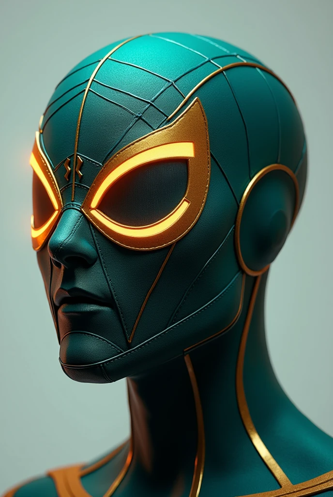 Got it! Let's make it a bit more heroic but still friendly:
---
"Design a retro 1997 superhero mask that strikes a balance between heroism and approachability, with subtle inspiration from Spider-Man but with a distinct identity. The mask should have a sleek, streamlined shape with gentle curves, avoiding overly sharp or aggressive features. Use a unique color palette, such as teal and gold, with a matte finish to give it a sophisticated, yet friendly look. The eyes should be slightly almond-shaped, expressive, and outlined with a soft glow, giving the character a confident yet warm appearance. Instead of web patterns, integrate subtle wave-like or geometric patterns that suggest movement and energy. The material should appear durable yet comfortable, with a blend of fabric and high-tech materials, giving a sense of both protection and agility. Add minor accents like a small symbol or insignia on the forehead to reinforce the heroic identity. The overall design should convey strength, confidence, and approachability, making it distinctly different from classic superhero masks."
---
This should give you a design that is heroic yet friendly, making it stand out from more traditional designs.