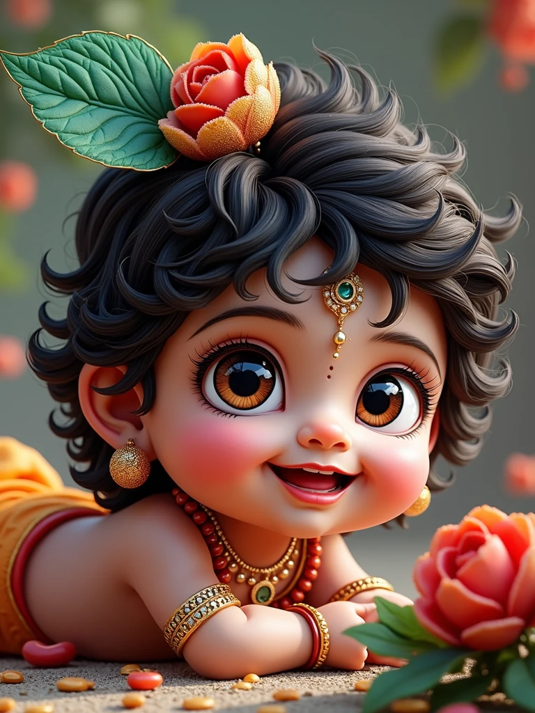 Generate images of cute Krishna as a child