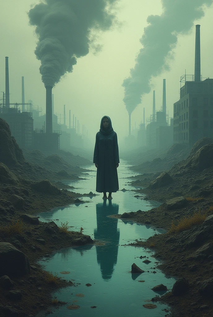 Image about environmental pollution,water sources and environmental disasters