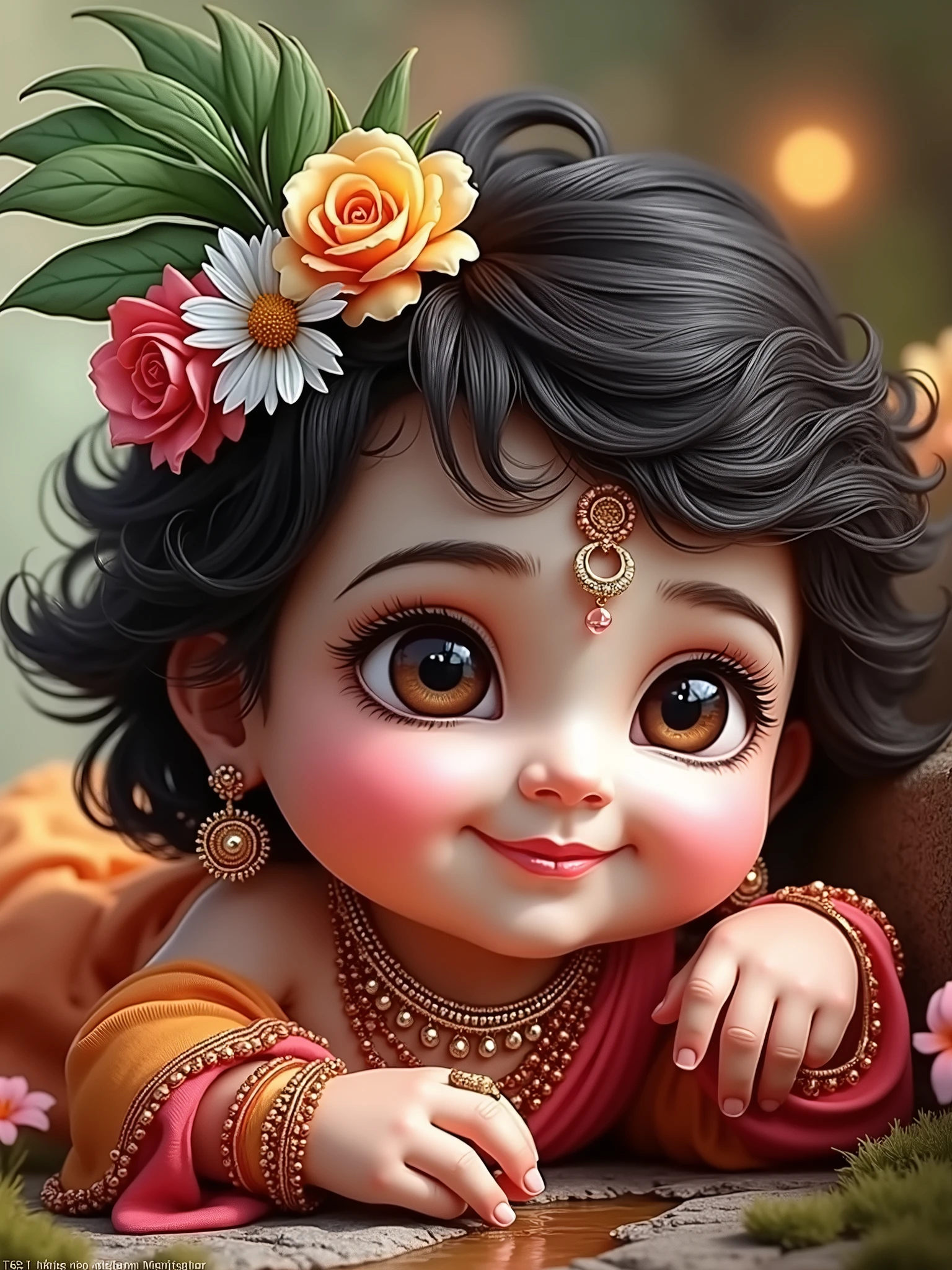 Generate images of cute Krishna as a child