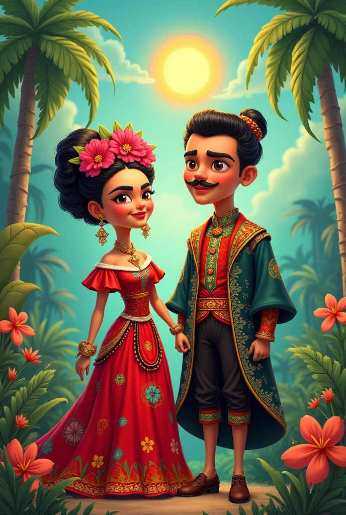 Frida carlos as a cartoony disney princess