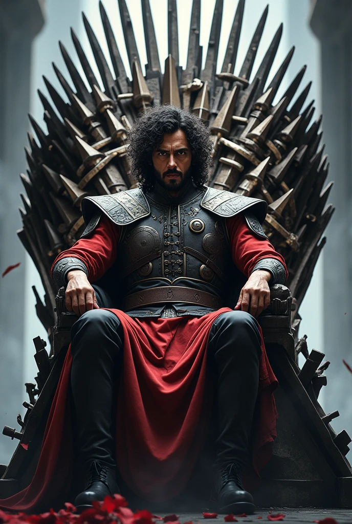 Prabhas with iron throne 