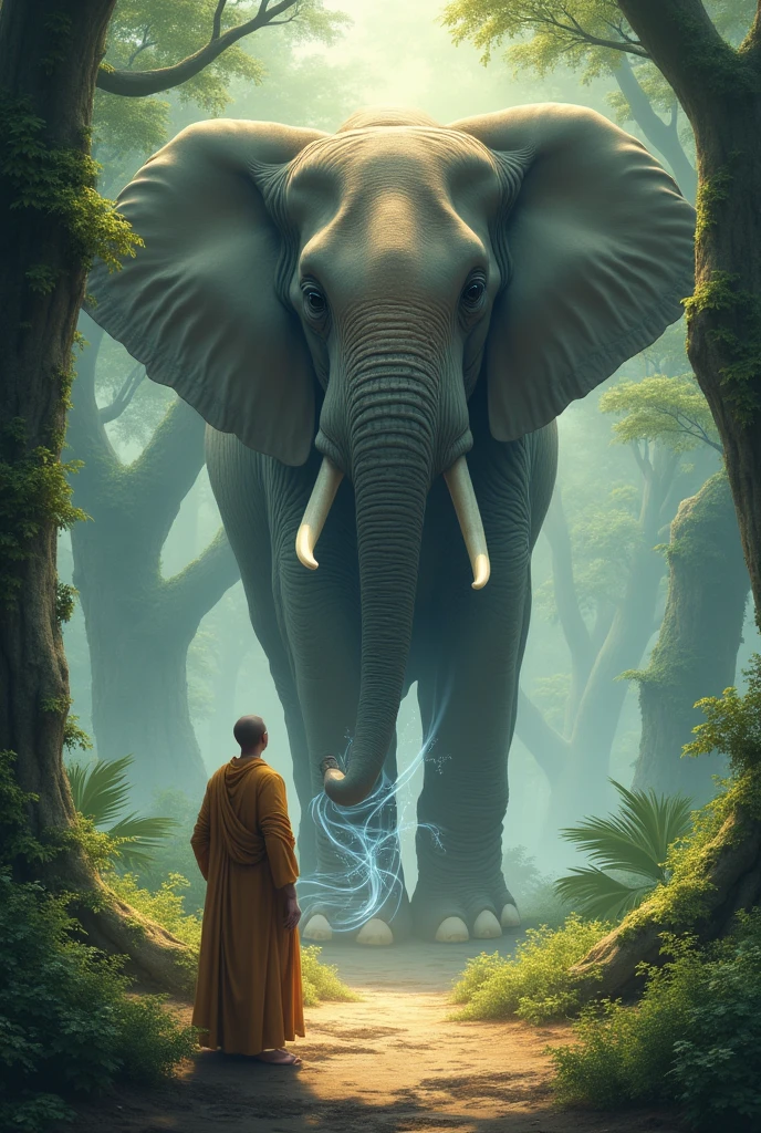 Yesaji kank in front of elephant