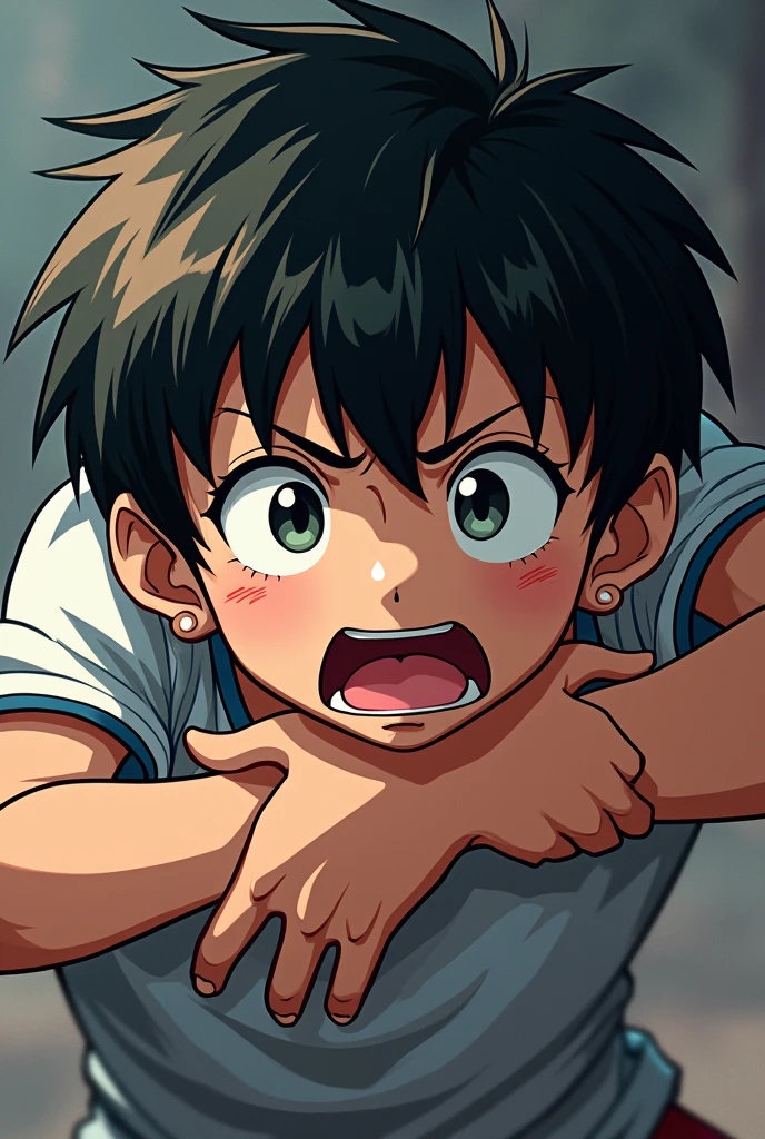 A boy schoked anime style