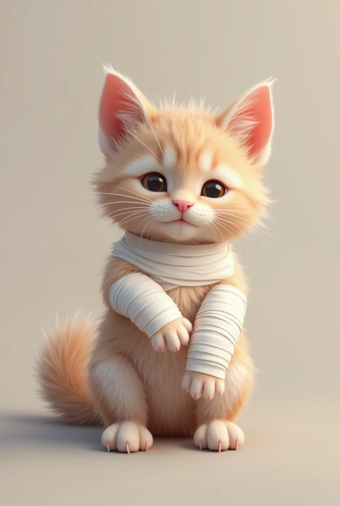 bandaged cat's paw