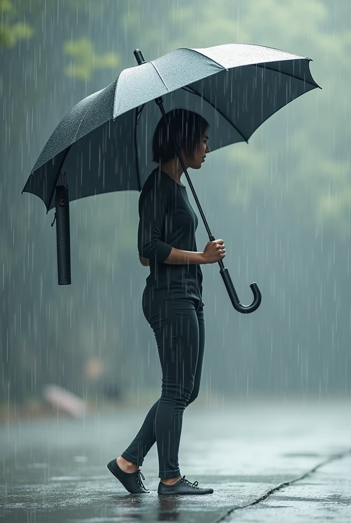 Umbrella with an extra drainage tube so that the water can escape, normal cool comombian melo long tube apart extendable very long cool tube