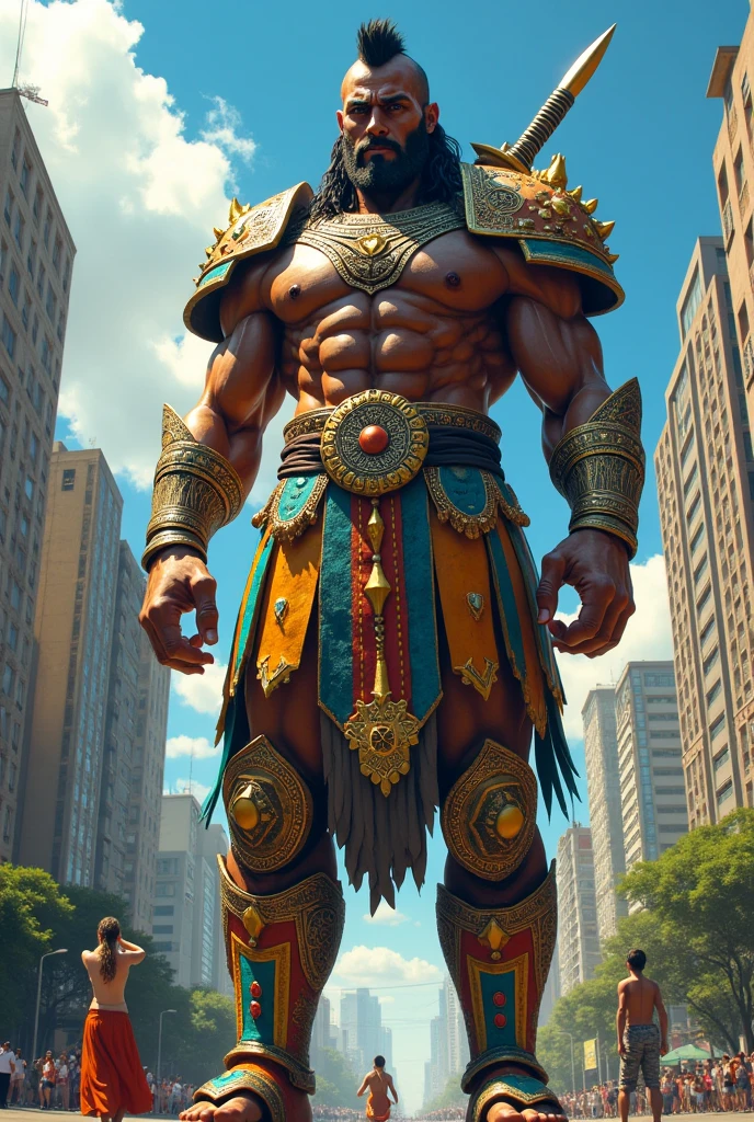 Create a giant warrior based in the state of São Paulo Brazil