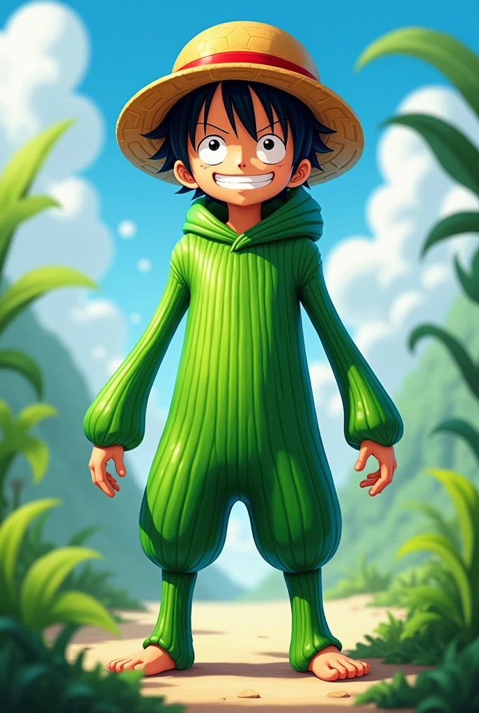 Monkey d. Luffy dressed as Chives