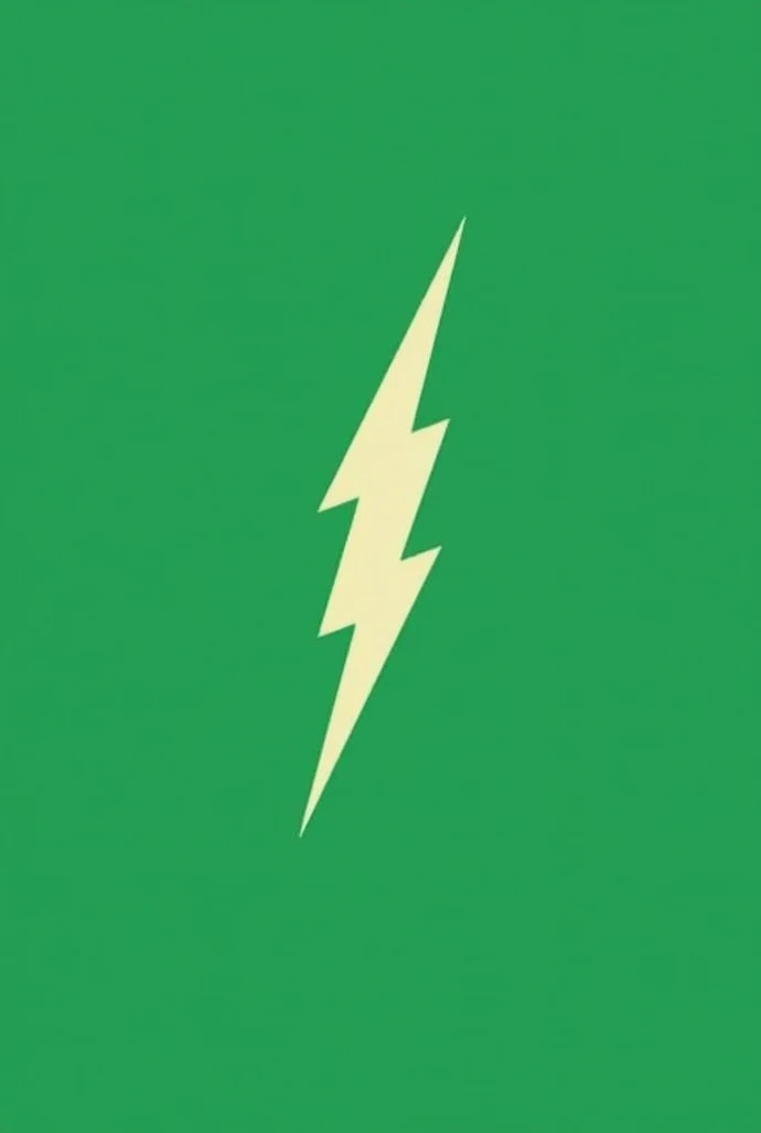 Profile picture with green tones, minimalistic, inspired by Haruki Murakami covers, with a lightning symbol with no characters.