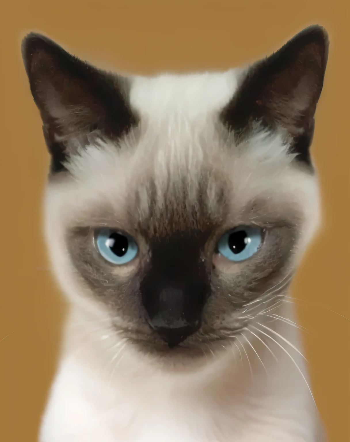 a very cute furry cat, hairs drawn like cartoon, perfectly drawn eyes, eyes like a cartoon drawing, beautiful eyes, perfect eyes, she is very happy, she is smiling, the image is very detailed
