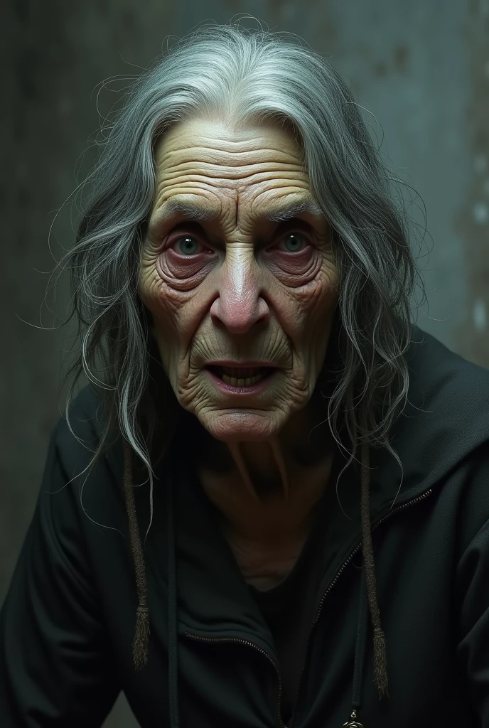 Ugly old woman