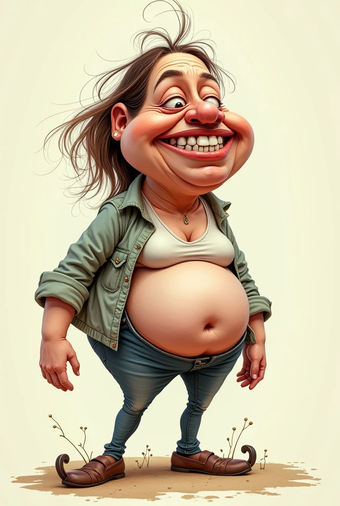 Cartoony ugly woman
