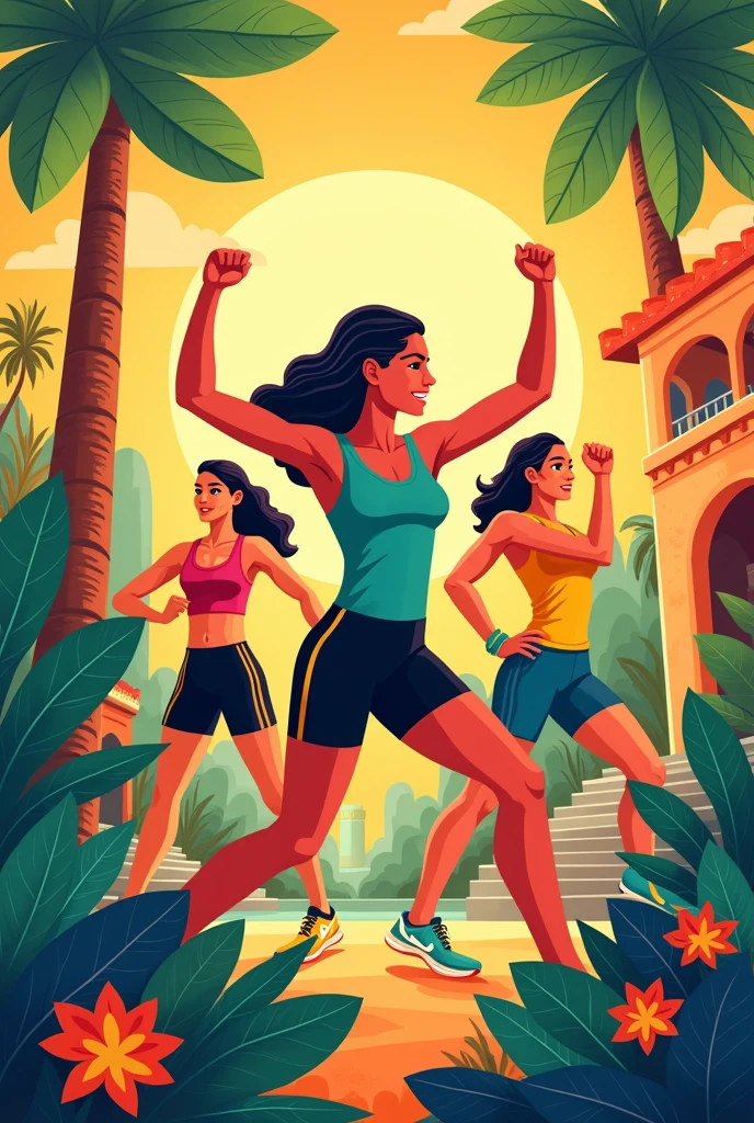Create a poster that promotes physical health and says eat healthy Spanish Latin