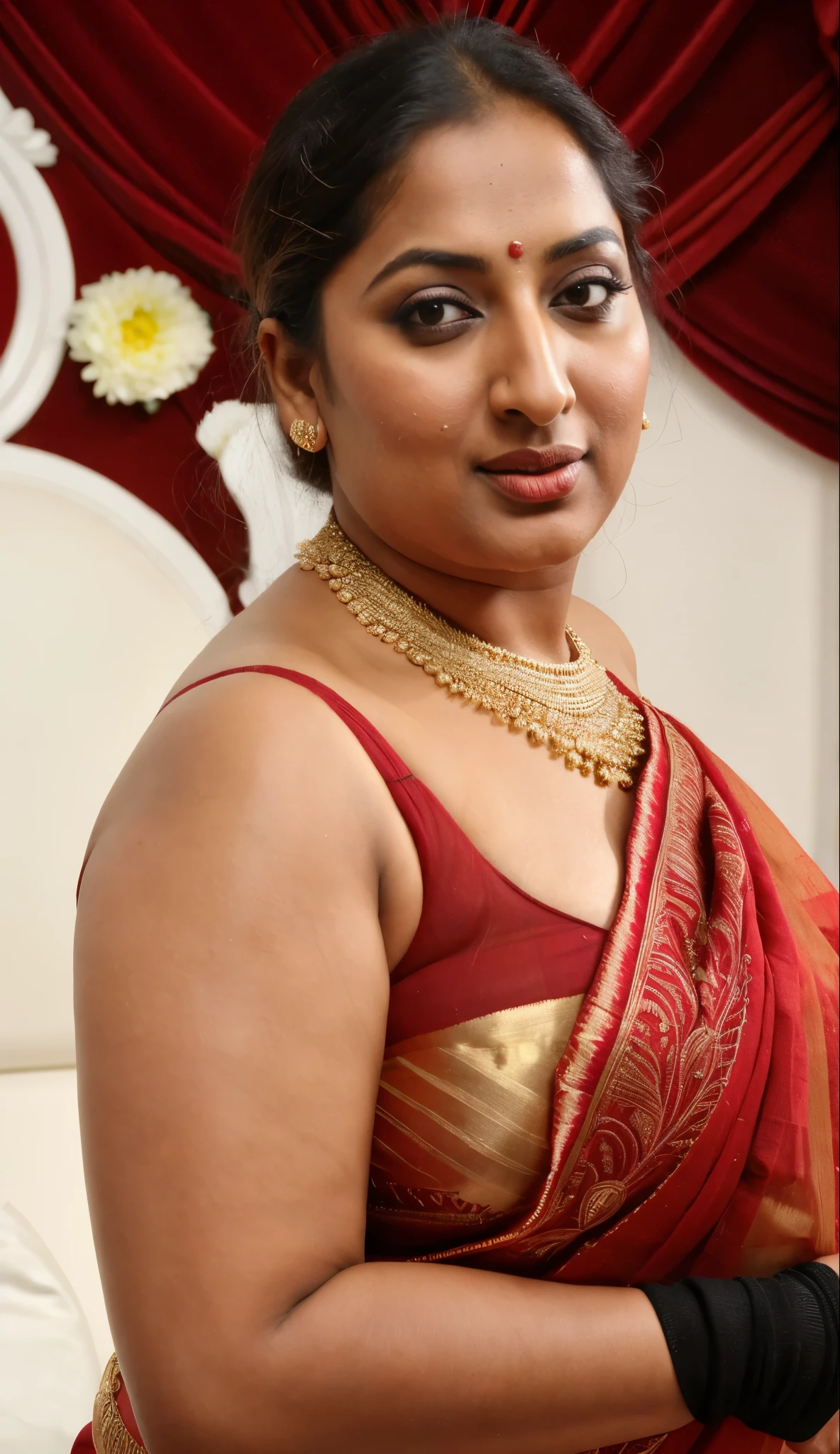Realistic Representation of Savita bhabhi, sexy Savita aunty, tempting figure, busty aunty, goddess of lust, cougar lady, mommy, mommy figure, bulky figure, big milkers, deep cleavage, juicy fleshy figure, heavy bust, heavy hips, doodhwali, sizzling hot, Nextdoor aunty bhabhi , unsatisfied housewife, chubby aunty, sweat, oiled body, irresistibly hot, inspired by famous Indian adult comics by amarshrostha, Foto RAW, photorealistic, photography, full body shot, 50 years old Woman, master shot, perfect eyes, goddess like beauty, pierced eyes, perfect thick chubby mallu Desi aunty bhabhi, Wearing a Stanapatta, a chest-band.Saree model, model Photography, Indian saree shoot, Indian traditional wear advertising photography, traditional wear brand shoot, face of Indian actress Sonakshi Sinha, masterpiece, realistic, realism, incredible details, pleasure, photorealism, detailed skin, skin pores, high contrast, photorealistic Artstation 8k HD digital art trend of high definition and detailed realistic skin texture, ultra detail, realistic skin texture, armature, best quality, ultra high definition, (photorealistic:1.4),, high resolution, detail, raw photo, sweat, Re sharp, by Lee Jefferies Nikon D850 Film Stock Photo 4 Kodak Portra 400 Camera F1.6 Lens Rich Color Ultra Real Realistic Realistic Textures Dramatic Lighting Unreal Engine Trending at Art Station Cinestill 800,(pele altamente detalhada: 1.2), 8k UHD, DSLR, soft-lighting, alta qualidade, grain of film, Fujifilm XT3,she didn't like to wear blouse or bra, intricate, she is happy to wear only saree, she hates blouse or bra, detailed hairy armpits, hyper realistic skin, skin pores, veins, wet body, premium ethnic jewellery, hyper realistic sweaty body, sweat, veins, short hairs on armpit, stubble armpits, hyper realistic hairy armpits, low waist saree, deep juicy navel, insane details, stretchmarks,moles on breast, freckles 0.1, sensual desire, erotic fantasy, busy housewife,very busy in house chores, kaamwali aunty,