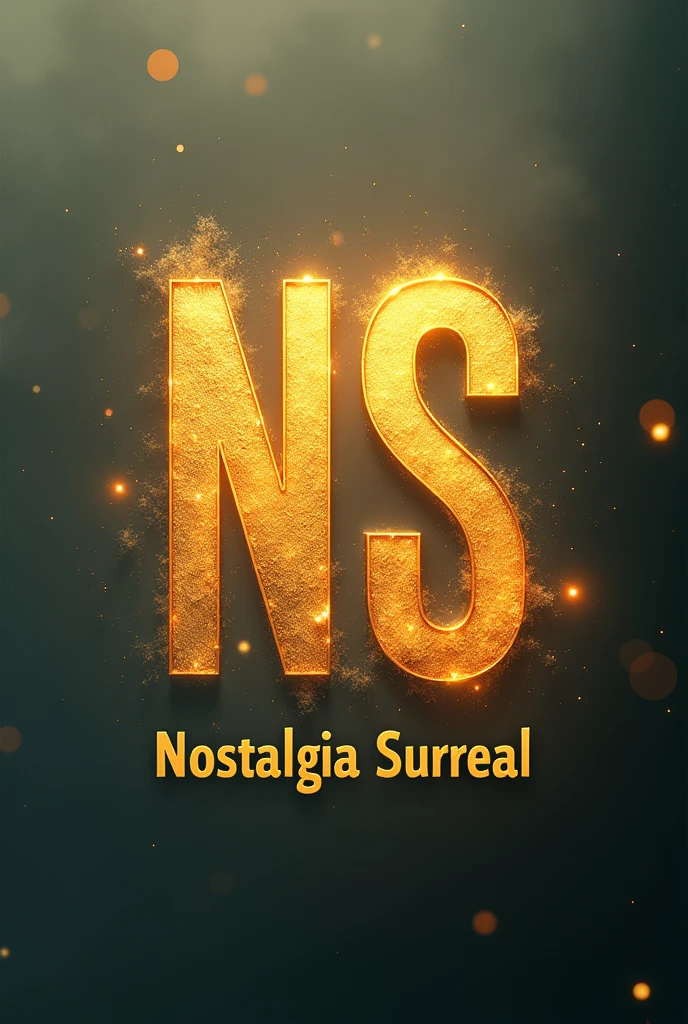 surreal and I would like to create a simple business logo with the initials NS with a golden color and the name nostalgia surreal underneath in png format