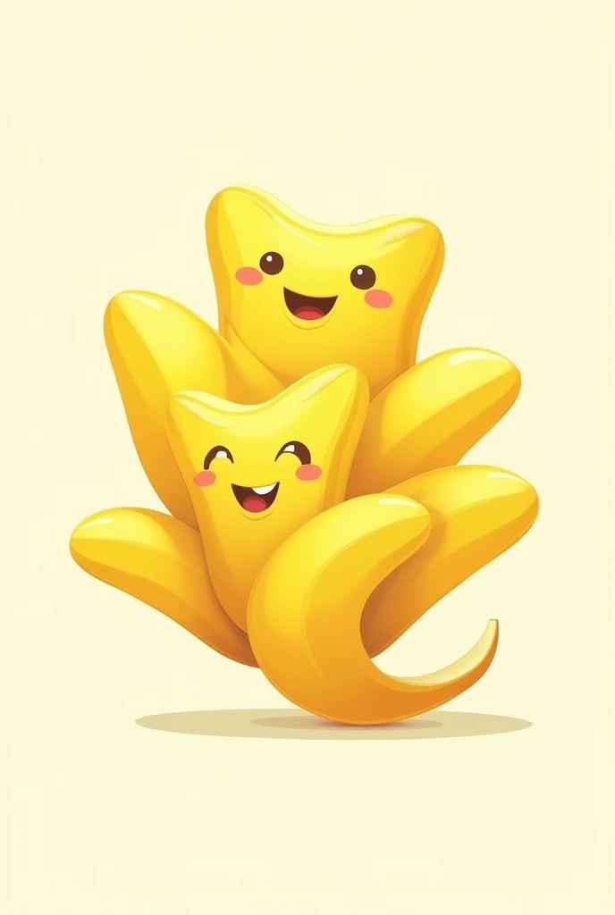 Create a logo of banana bites with a banana peel off the same bottom right side