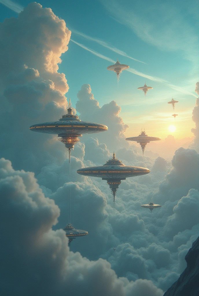 7 so one after the other in the sky full of unvens