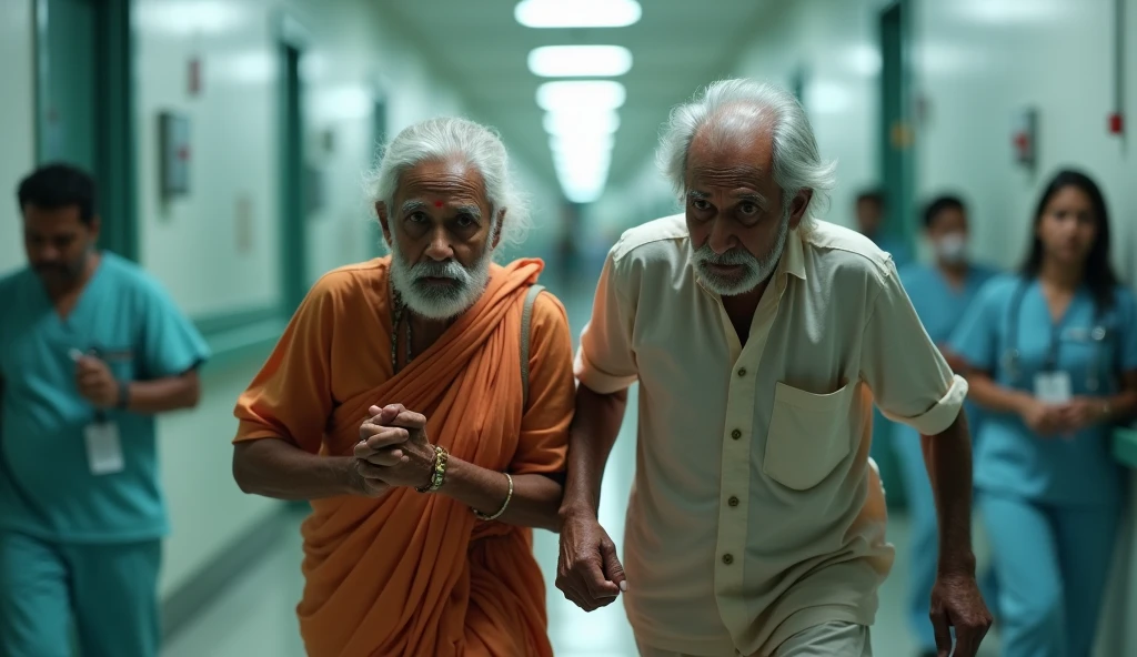 Imagine Indian old mom dad rush in hospital