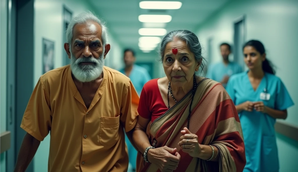 Imagine Indian old mom dad rush in hospital