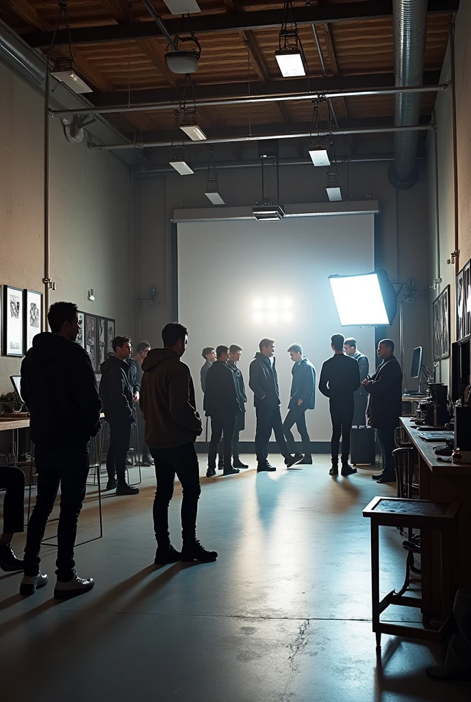 big photographic studio with people name's "BLACKCROW"
