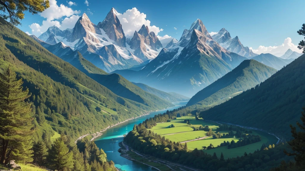 arafed view of a mountain valley and a river from a window, all in the amazing outdoors view, stunning nature in background, beautiful scenic view, majestic nature scenery, beatiful mountain background, majestic landscape, detailed scenery —width 672, amazing landscape in background, breathtaking landscape, mountains river trees, stunning vista, scenic mountain setting, scenic view