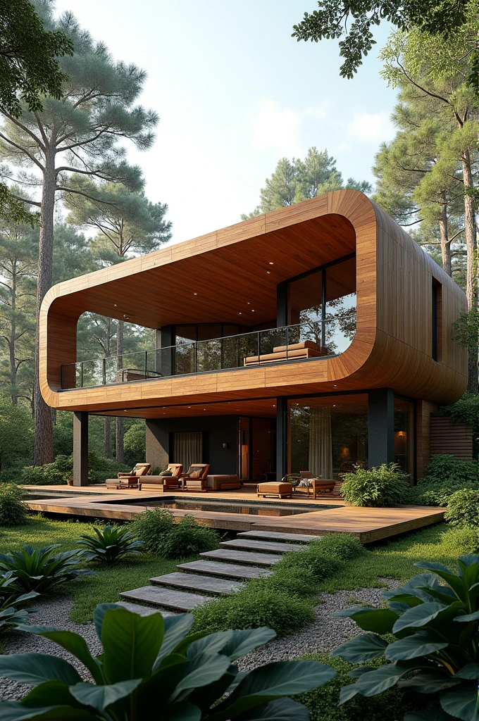 Futuristic house using madeira 