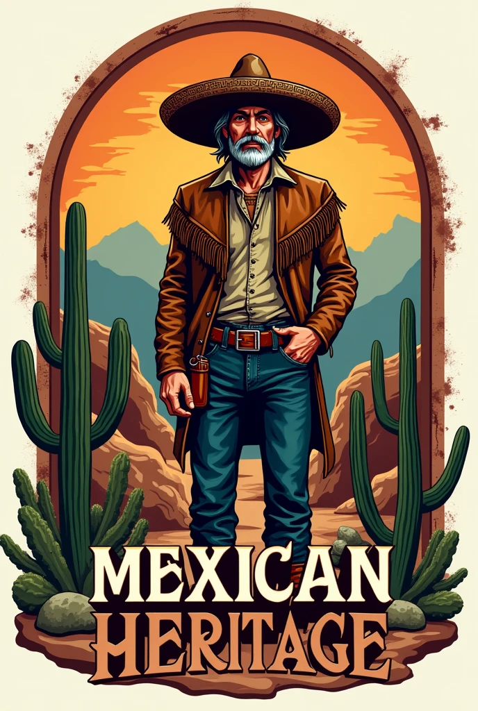 create a logo for a cowboy store called mexican heritage