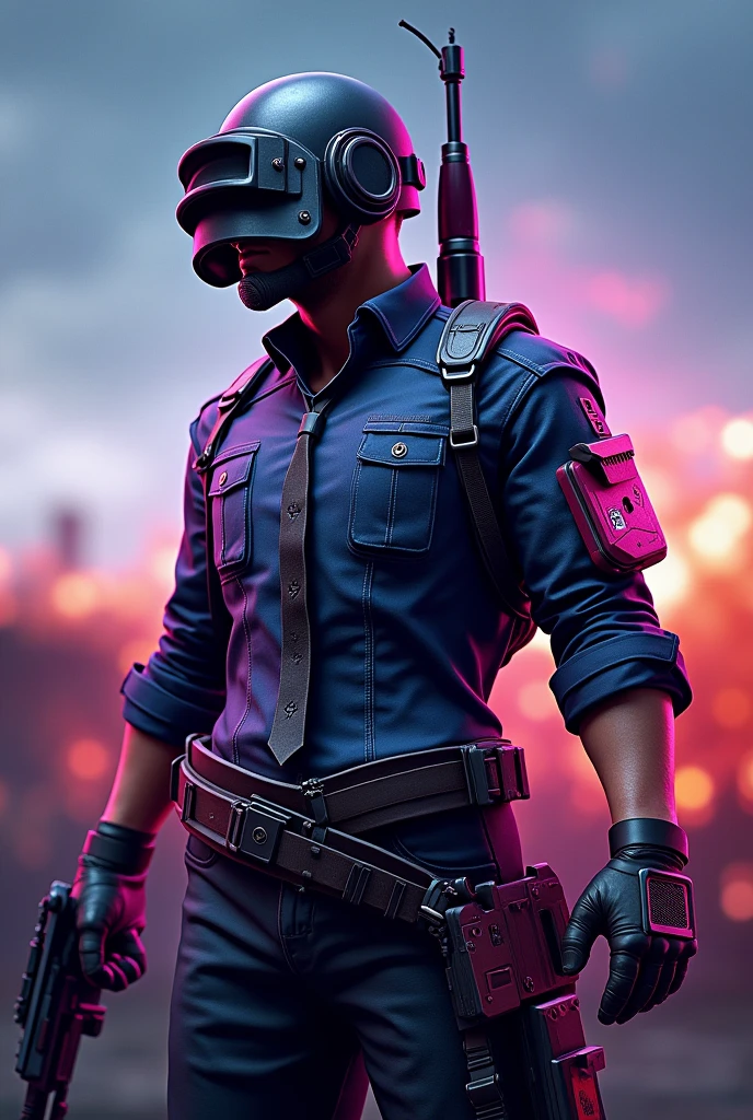 You need an avatar for a YouTube channel. Pubg Mobilega aloqasi bolishi kerak. Must have BLACK BLUE PINK COLORS and pubg mobile arena shooters.