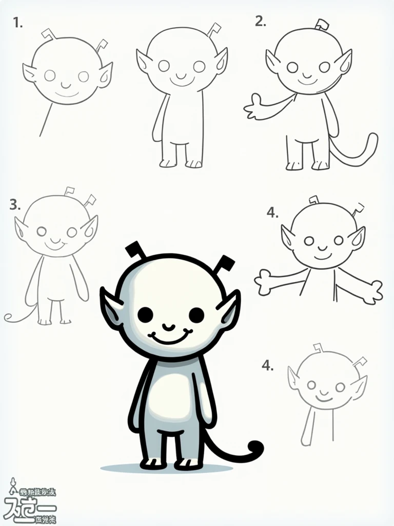 Make a diagram of how to draw this character