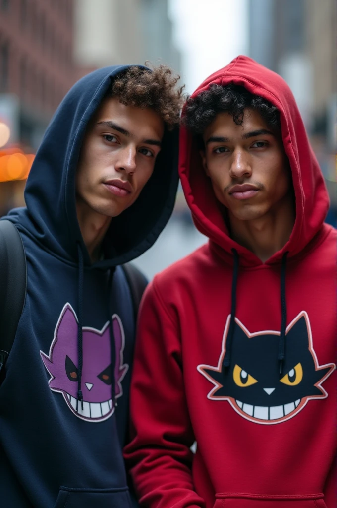 2 biracial male wearing a gengar hoodie