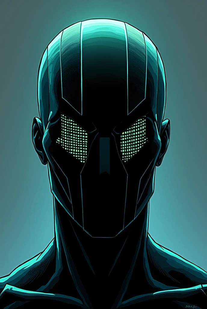 Sure, here’s a prompt in English for creating a faceless mask with voice spectrum and color-changing abilities in a 1997 comic style:
---
**Design Prompt:**
Create a faceless mask with a smooth, uniform surface, designed in a 1997 comic style. The mask should have the following features:
1. **Faceless Design**: The mask should be completely smooth and without facial features. Use a solid, dark color for the base, such as matte black or deep blue.
2. **Voice Spectrum Display**: Integrate a grid or band pattern on the upper portion of the mask to display the voice spectrum. Use bright, neon colors (like neon green or electric blue) for the spectrum. The spectrum should move dynamically in response to the character's speech, mimicking an old-school oscilloscope.
3. **Color-Changing Feature**: The character should have the ability to change the mask’s color at will. This change should be smooth and can be illustrated with a gradient effect or color transitions.
4. **Transparency**: The character wearing the mask should be slightly transparent, allowing some visibility of the underlying features, to give a ghostly or ethereal appearance.
5. **1997 Comic Style**:
- **Inking**: Use bold, clean inking lines typical of 90s comics.
- **Shading**: Apply high contrast shading, including hatching and cross-hatching techniques, to add depth and dimension.
- **Details**: Sharp, angular edges and motion lines should be used to emphasize the spectrum's movement and the mask’s unique design.
This design should capture the essence of 90s comic aesthetics while incorporating the modern elements of voice spectrum display and color-changing features.!