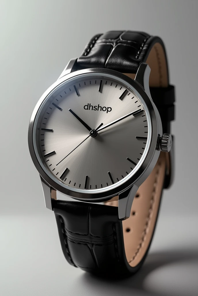 Create an image of a wristwatch now change the name written on the watch to the name DhShop