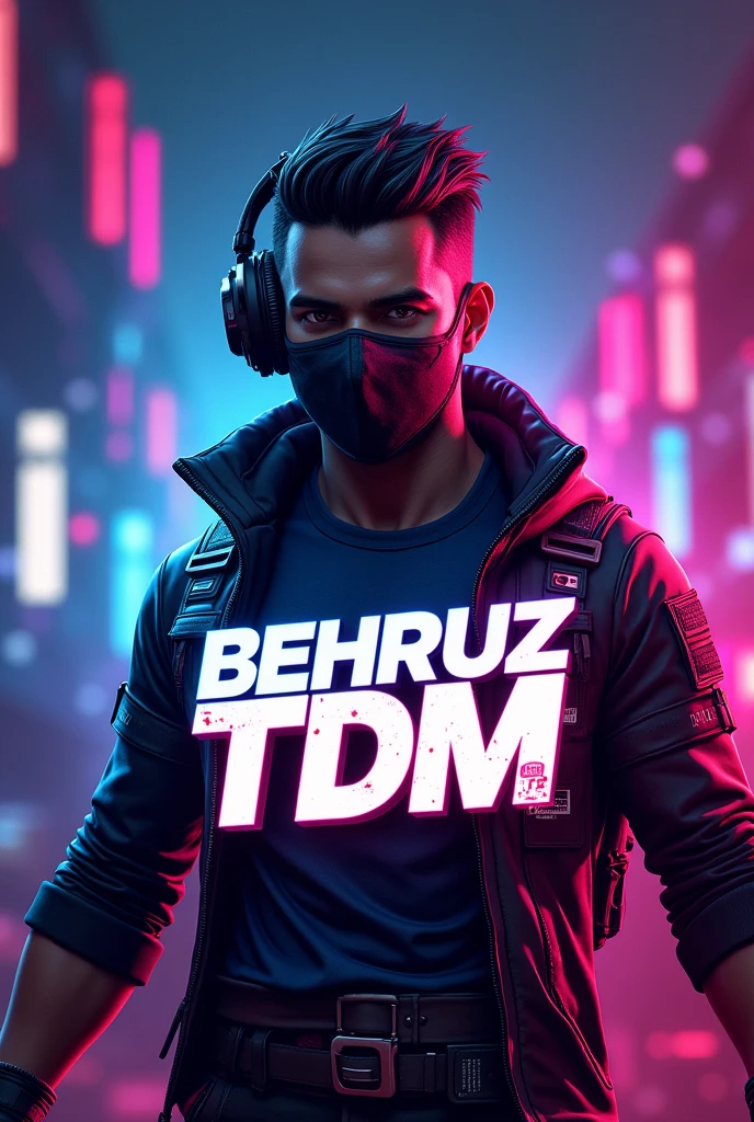 You need an avatar for a YouTube channel. Must have BLACK BLUE PINK COLORS and pubg mobile arena shooters. The word BEHRUZ TDM should be bold in the middle. Rasm jiddiy boʻlishi ke