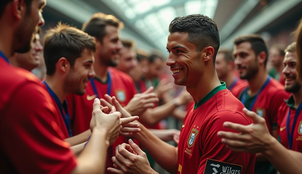 Ronaldo interacting with fans,