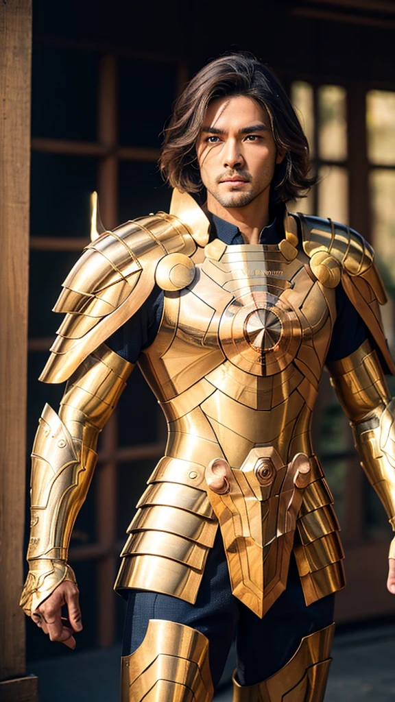 (((1man)))  a hyper realistic ultra detailed photograph of a handsome japan man photorealistic full pose style Dohko at agreek ruins background, tattered Libra gold half shiny metal armor, long brown hair, blue eyes, dynamic pose, detailed symmetric beautiful hazel eyes, detailed gorgeous face, 30-megapixel, 4k, Canon EOS 5D Mark IV DSLR, 85mm lens, sharp focus, intricately detailed, long exposure time, f/8, ISO 100, shutter speed 1/125, diffuse back lighting, award winning photograph, facing camera, looking into camera, monovisions, perfect contrast, High sharpness, facial symmetry, depth of field, ultra-detailed photography, raytraced, global illumination, TanvirTamim, smooth, ultra high definition, 8k, unreal engine 5, ultra sharp focus, award-winning photograph, trending on artstation, realistick 8k