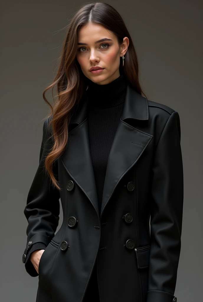 Create products for a clothing brand created by a rapper called Black Crow the name of the brand is BC and he uses dark tones like red,blackw,cinza prata e bronze e é moderno e investe bastante no blackw também,this time for women and will be modeled by his 1 wife Sofia Mendes with white skin and wavy brown hair