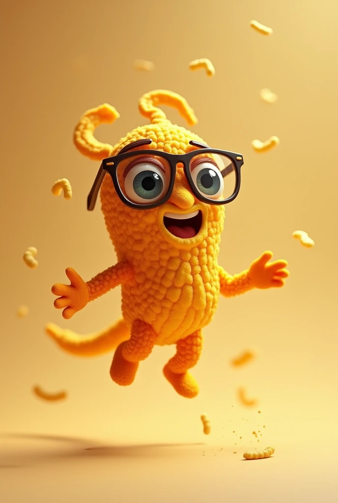 A cheto with glasses floating
