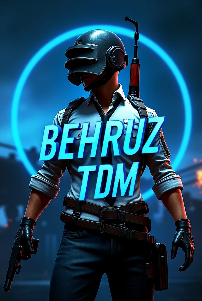 YouTube kanal uchun avatar kerak. QORA KOʼK RANGLAR va pubg mobile arena otishmalar bolishi kerak. Oʼrtada BEHRUZ TDM degan soʻz shrifti qalin bolishi kerak. Rasm jiddiy boʻlishi ke