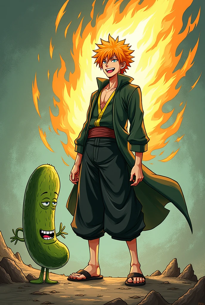 Ichigo tickling a pickle while using his bankai