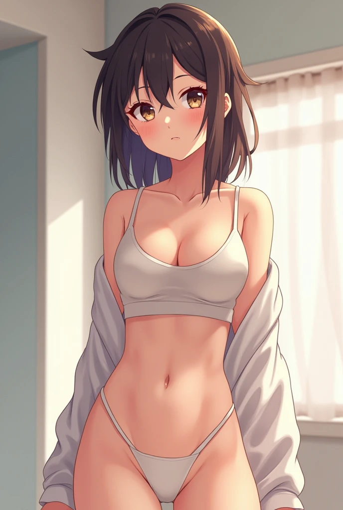 (Anime), 20 year old girl without clothes and  without linen showing her ass