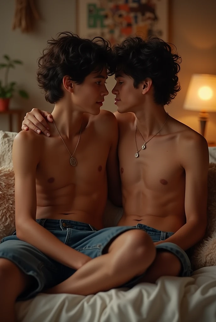 turkish shirtless boy sitting on friends lap