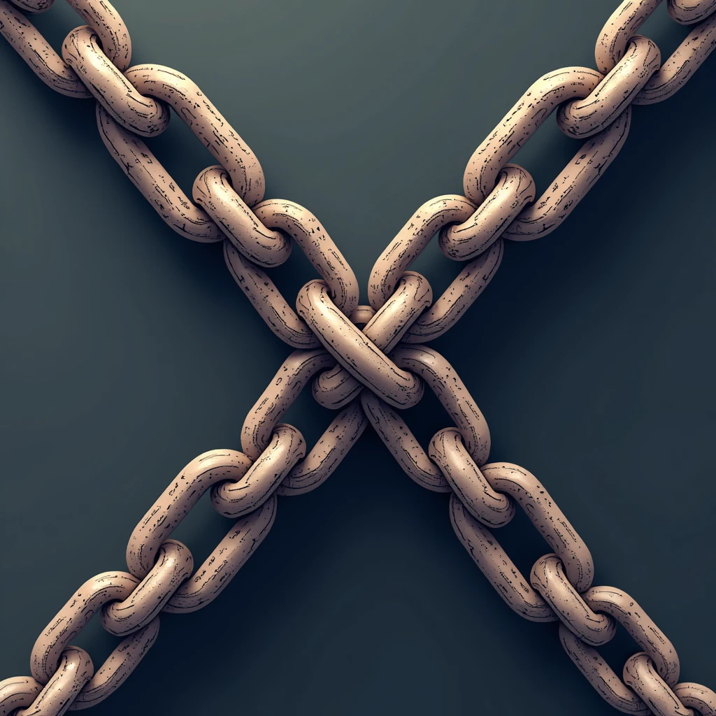 Flat vector art style, chain theme, (masterpiece, best quality, photorealistic, Professional, perfect composition, very aesthetic, absurdres, ultra-detailed, intricate details:1.3)